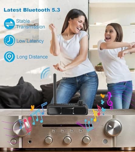 Tobo Bluetooth 5.3 Receiver for Home Stereo, Low Latency & HD Music Audio Bluetooth to RCA Adapter for Stereo/Speakers/Wired Speakers/Home Music TD-1349WA 2