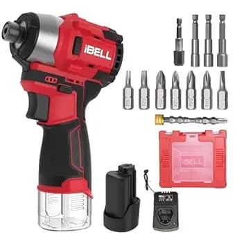 IBELL IBL BD12-19 12V Brushless Cordless Impact Screwdriver | 185Nm Torque | 2-Speed | Forward & Reverse | 1/4" Hex (6.35mm) | Self-Tapping Mode | 1500mAh Battery | 12 Months Warranty