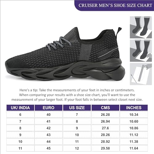 Cruiser Sneaker for Men | Lightweight & Stylish | Breathable Mesh Lace-Up Shoes | Casual Wear, Gym, & Street Style 2644-1 5