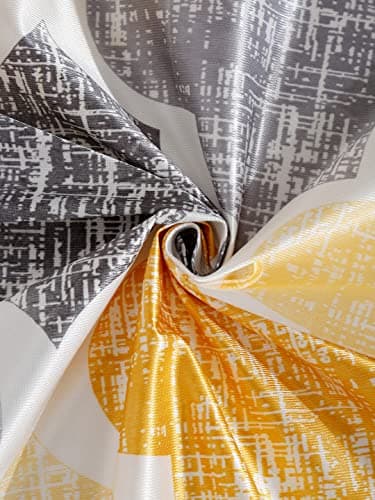 Home Sizzler 2 Pieces Moroccan Motif Eyelet Glace Cotton Door Curtains - 6 Feet, Yellow 4