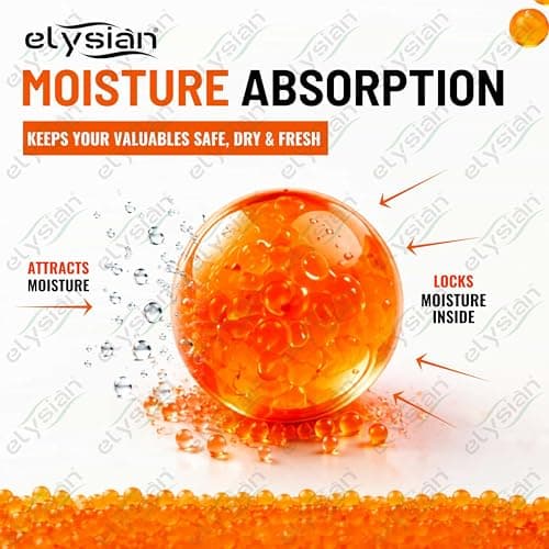 Elysian Color Indicating Orange Desiccant Silica Gel Beads Absorbent Rechargeable For Moisture, Room, Kitchen, Wardrobe, Cupboard, car, Bedroom, Camera, Lenses, Shoes (Orange, 1 KG) 3