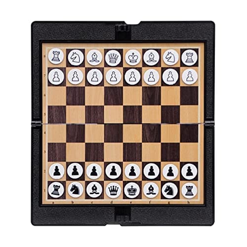 UJEAVETTE Foldable Mini Magnetic Chess Set Portable Wallet Pocket Chess Board Game Set