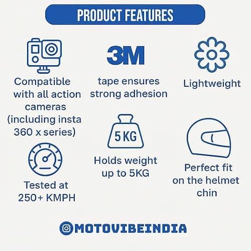 MOTOVIBE INDIA Custom Chin Mount Compatible for Axor Helmets (XCROSS_Chin) 5