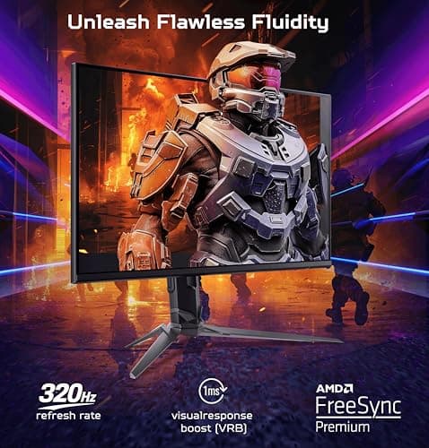 Predator XB253Q F3 24.5 Inch IPS FHD Gaming Monitor | 320Hz Refresh | 1 ms VRB | FreeSync Premium | sRGB 99%, HDR10 | ErgoStand Tilt/Swivel/Height | 2×HDMI 2.0 + DP 1.4 | Eye Care | Dual Speakers 2
