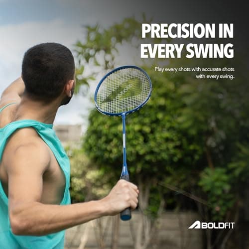 Boldfit Badminton Racket Combo for Beginners Adults Aluminium Shuttle Bat with Full Cover Bag Badminton Racquet for Practice & Match Lightweight 100gm with Grip Handle Shuttle Racket 1 Pair BlueOrange 4