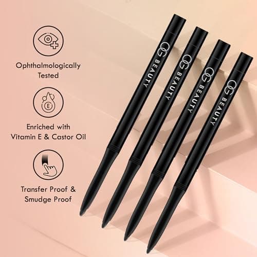 OG BEAUTY Mystic Black Kajal | Waterproof & Smudge-Proof | Intense Long-Lasting Eye Liner | Enriched with Vitamin E & Castor Oil 5