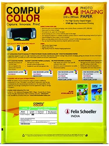 COMPUCOLOR Special Coated Pro Matte Paper 120GSM (A4 Size, 100 Sheets, Pack of 1) For all Inkjet Printers | Instant Dry, Long Lasting, Vibrant Color 2
