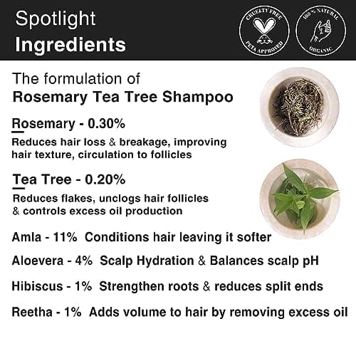 Soulflower Rosemary Shampoo For Hair Growth, Anti Hair Fall, Stronger, Shiny & Long Hair & Healthy Scalp WIth Tea Tree, Pro Vitamin B5 | Men & Women | 200 ml 3