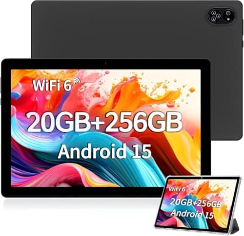 JXCNSNW 10.1" Android Tablet, Dual SIM 4G LTE, 20GB RAM, 256GB Storage, Support 1TB Extension, IPS Touch Screen, Dual Camera, WiFi/WLAN/Bluetooth/GPS,
