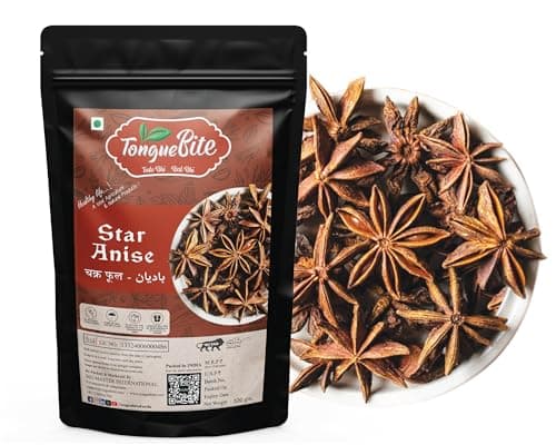 TongueBite Star Anise Whole 50g, Chakri Phool Badiyan Phool Whole Spice for Biryani, Garam Masala, Curries, Tea, Indian and Asian Rice Dishes