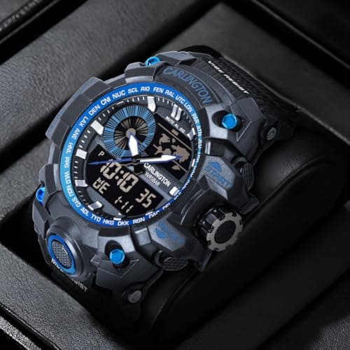 Carlington Resin Endurance Analog-Digital Sports Watch For Men And Boys - Ct 3388 Blue 5