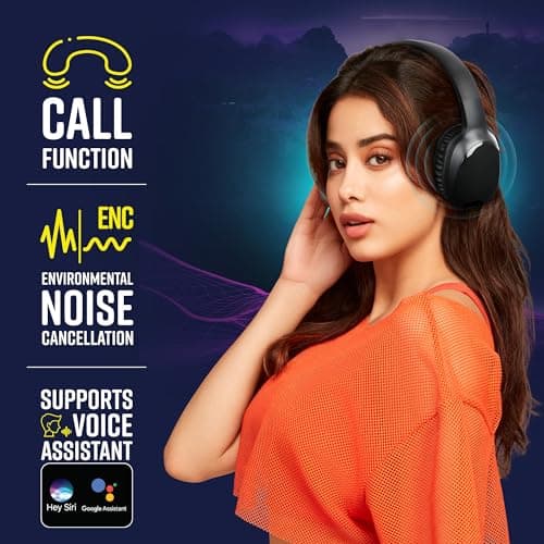 ZEBRONICS Zeb-Thunder PRO On-Ear Wireless Headphone Up to 60 Hours Playback, Wired Mode, USB-C Type Charging(Black) 4