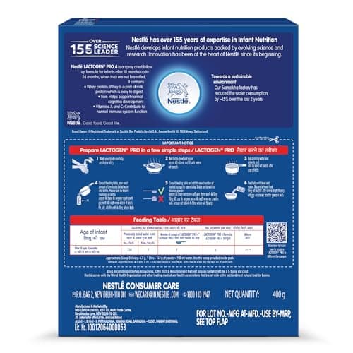 Lactogen Pro 4, Follow-Up Formula With Iron, Whey Protein And Vitamins, After 18 Months Up To 24 Months, Bag-In-Box Pack, 400g. 4