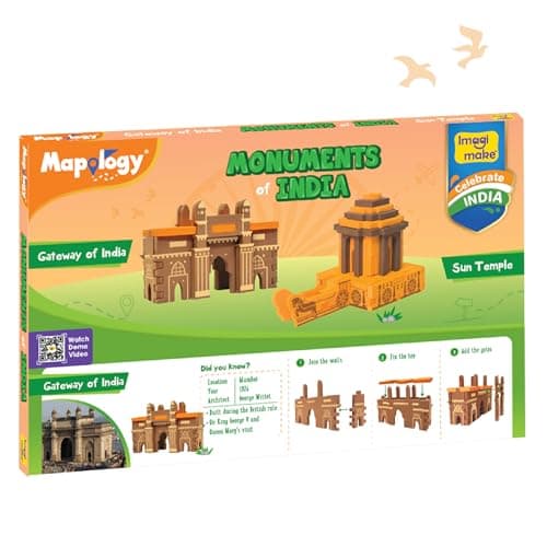 Imagimake Mapology Monuments of India - Sun Temple & Gateway of India - Construction Set - Educational Toy for Boys & Girls Above 5 Years 4
