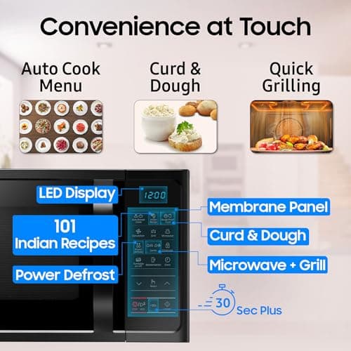 Samsung 28L, Convection Microwave Oven with Curd Making(MC28A5013AK/TL, Black, Ceramic Enamel Cavity with 10 Year Warranty) 4
