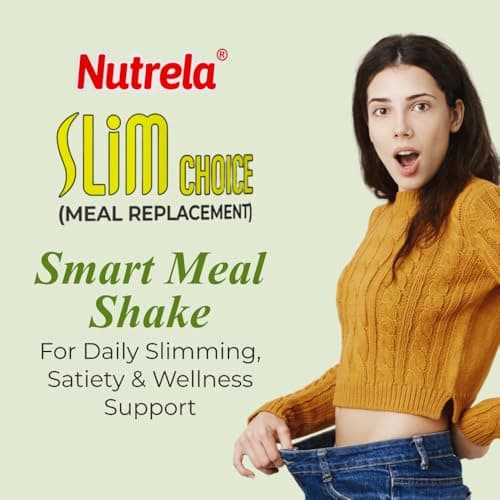 Nutrela Slim Choice Meal Replacement Protein Shake for Weight Loss- 500gm Vanilla Flavor | Weight Management supplement Powder | Goodness of Garcinia Cambogia, Rose Hips & Green Coffee Extract (Pack o 5
