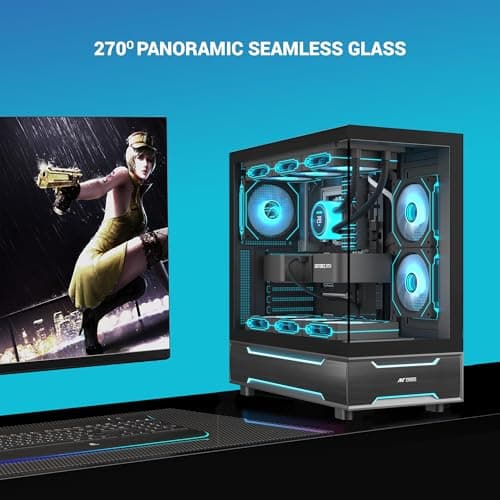 Ant Esports Crystal X6 Pro Mid-Tower Computer Case/Gaming Cabinet - Black| Support ATX,M-ATX,M-ITX | Pre-Installed 6 ARGB Fans 2