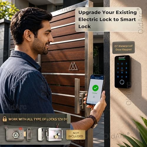 OldArc O7 Fingerprint Door Access Control | Mobile App Biometric Door Keypad for Electric Lock 12VDC | Smart Biometric Access Control for Office RFID Door, Keyless Door Control by Phone 2