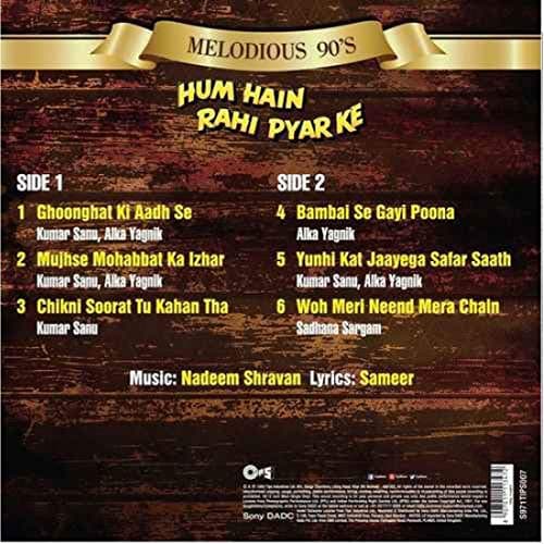 Hum Hain Rahi Pyar Ke – 8907011113472 – New Release Hindi LP Vinyl Record, Alka Yagnik, Kumar Sanu, Nadeem Saifee 2