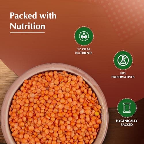 Amazon Brand - Vedaka Premium Red Masoor Whole, 1kg 5