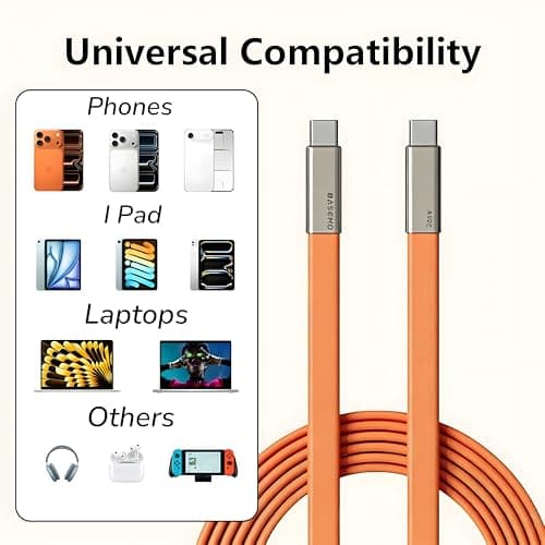 2 in1 240W USB C to USB C Fast Charging Cable with Adjustable & Detachable Phone Stand, Multi-Angle Type C Charger Cord for Smartphones, Tablets & Laptops, High-Speed Data Transfer Charging Cable 4