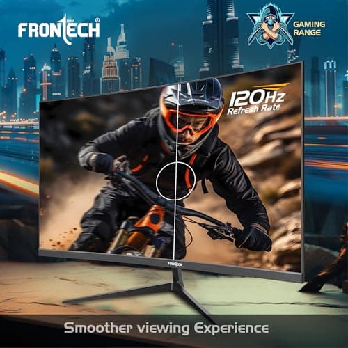 FRONTECH 27-Inch (68.58 cm) Curved Gaming LED Monitor | Full HD 1080p | 120Hz Refresh Rate | RGB Lights | HDMI & VGA Dual Input | Wall Mountable | 3 Years Warranty (MON-0053A) 3