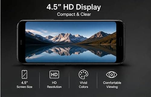 Pro 10 -Mini 4G Smartphone 4.5" Display | 3GB RAM 32GB Storage (Up to 128GB) | Dual SIM | 2350mAh Battery | Type-C Charging | Android Phone for Travel, Kids & Backup Use | Color as per Stock 4
