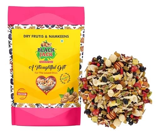 BlackJack 1 Kg Daily Dose Mixed Nuts, Seeds And Berries - Organic Trail Mix | Dry Fruit Nutmix With Seeds, Berries For Eating | 20+ Varieties