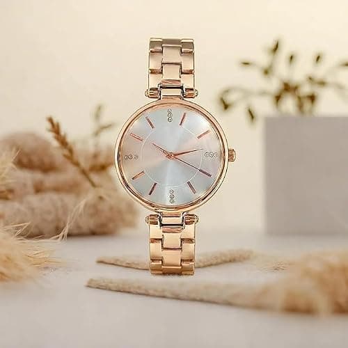 Daniel Radcliffe Women Analogue Wrist Watches for Women's & Girls&Miss&Ladies Diamond Studded Dial Rosegold Colored Stylish Bracelet Strap (Rose Gold) 5