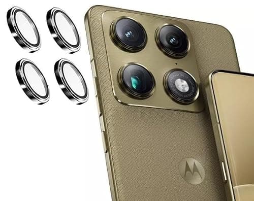MOBIKTC [4 Pack Camera Lens Protector For Motorola Signature 5G Tempered Glass Metal Camera Rings//Anti-Scratch/Case Friendly [SilverGrey]