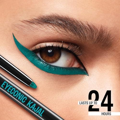 Lakmé Eyeconic Kajal, Turquoise, Water Proof, Smudge Proof, Lasts Upto 22 Hrs, 0.35 g 3