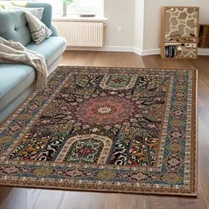 ishro home 3x5 Feet 3D Jet Multi Printed Carpet Rug Runner and Carpets for Bedroom/Living Area/Home with Anti Slip Backing (Panel Harmony, 3x5 fts)