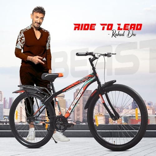 Leader Beast 24T IBC Premium Kids MTB Cycle | Rigid City Bike/Kids Cycle with Inbuilt Carrier | Single Speed Bicycle with 16 Inch Frame - Ideal for 10 + Years - Matt Black 3