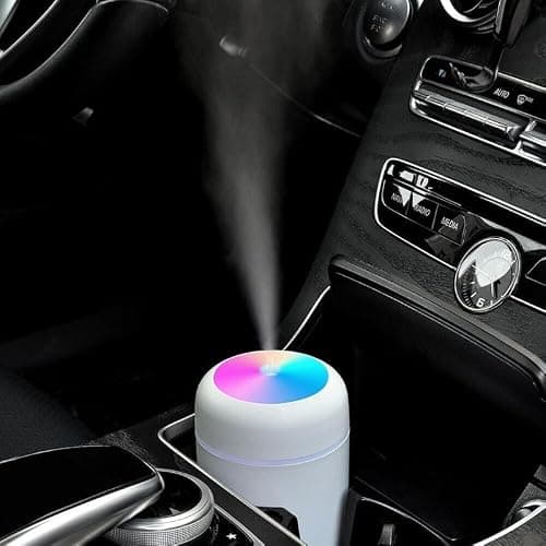 Chocozone 300ml USB Operated Cool Mist Humidifier for Car Home Office with Colorful Lights Portable Room Air Purifier 5