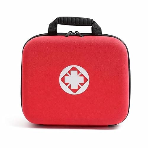 First Aid Bag – Hard Shell Medical Kit Storage Bag For Home Travel Camping Hiking or Car, Water Resistant & Zipper Closer Portable Medicine, Bandages and Emergency Supply organizer Case (Big)