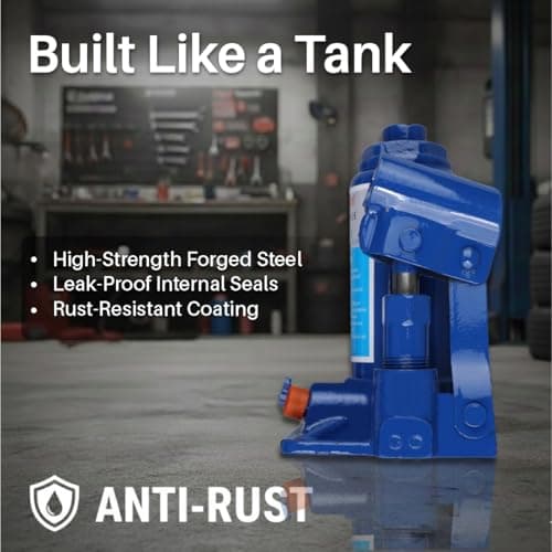Eastman Hydraulic Bottle Jacks Set Of 1Pcs, 2 Ton, Universal For All Cars, Heavy Duty, Alloy Steel, Blue Colour - E-2258 5