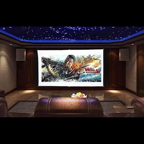 Savsol® 70 Inch Portable Projector Screen HD 16:9 White Video Projection Foldable Eyelet for Home Theater Movies Indoors Outdoors M+1 5