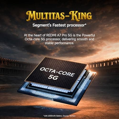 REDMI A7 Pro 5G (Black, 4GB RAM,128GB Storage) | Segment's Fastest Processor | Segment's Largest Battery | Segment's Largest & Smoothest 6.9in 120Hz Display 5