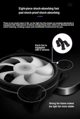 NEXSA 120mm RGB Air Cooler Fan for PC Cabinet, Low Noise 4-Pin Computer Case Cooling Fan, High Airflow RGB LED Cabinet Cooler for Gaming Desktop Computer Case & CPU Cooling – Black 4