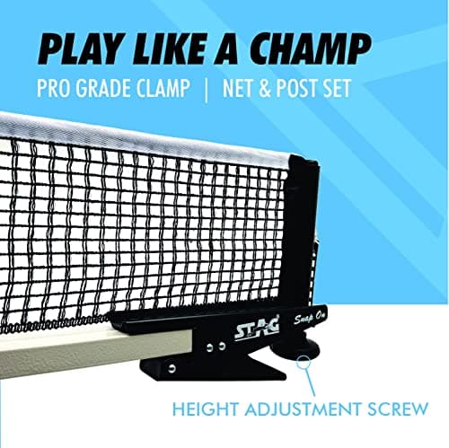 Stag Iconic Snap-On Table Tennis Net & Post Set | Professional Grade | Durable Alloy Steel Frame | Reinforced Cotton Net | Quick Clamp System | Portable Carry Bag | Indoor & Outdoor 4
