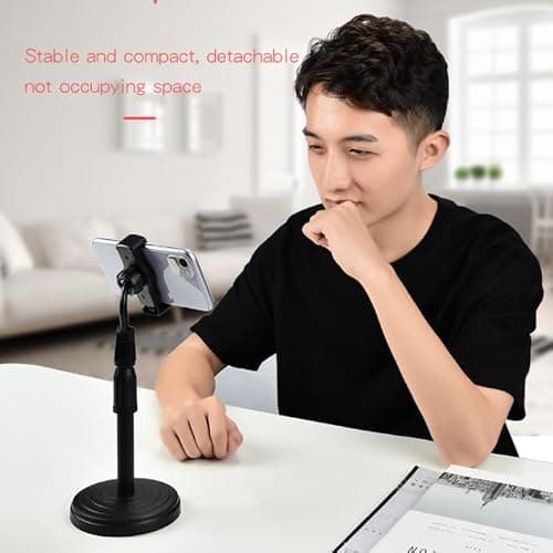 Clasika Mobile Stand for Table - Adjustable Height Phone Holder for Desktop, Hands-Free Viewing and Convenient Use 3