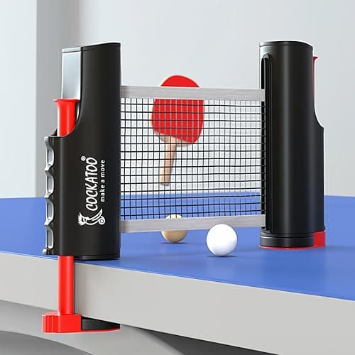Cockatoo Table Tennis Portable Adjustable Net, Spin Fit TT Net with Box -Red 4