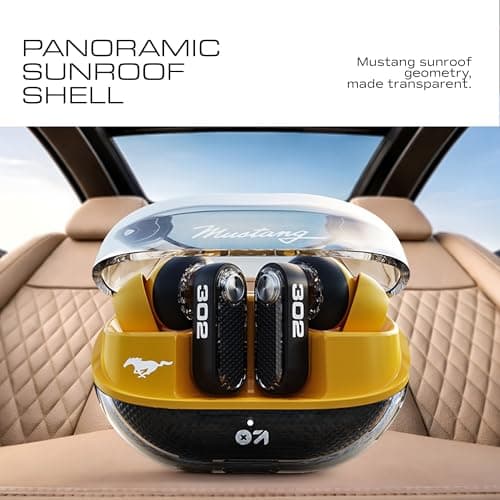 GOBOULT Mustang Sprint in Ear Earbuds with 60H Playtime, Amp App Support, 32dB Active Noise Cancellation, Quad Mic ENC, Dual Device Pairing, 10mm Driver, BTv 6.0 Wireless (Turbo Yellow) 6