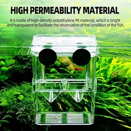 VAYINATO Aquarium (Large) Guppy Double Deck Breeding Box with Suction Cups – 13x10x7cm | Transparent Isolation & Breeding Tank for Fish, Fry & Betta | Sturdy, Safe & Easy to Use 2