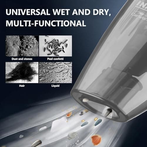 Inalsa Car Vacuum Cleaner Wireless,Car Cleaning Accessories,Strong 5.5KPA Suction Power,HEPA Filtration,USB Rechargeable,2-in-1 Wet & Dry Cordless Portable Vacuum Cleaner(Free Carry Bag) Carworx CL 4