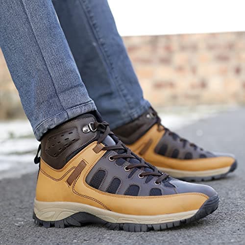 Bacca Bucci® Snowball 6 inches Moto Inspired Mountaineering Backpacking Hiking/Trekking Outdoor Boots for Men for Beginners- Brown, Size UK6 4