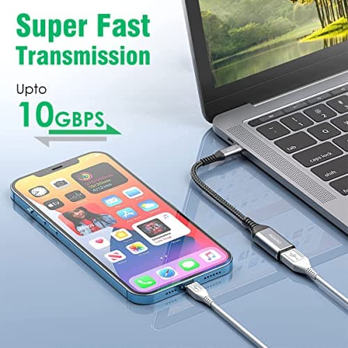 AGARO USB Type C to USB 3.0 OTG Cable, Adapter, Connector, Fast Charging, Data Transfer Speed Up to 10 GBPS, Compatible with Laptops, Tablets, Smartphone and Chargers 2