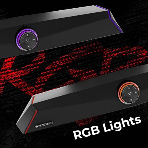 ZEBRONICS Zeb Sonic BAR 100-120W RMS Soundbar with Subwoofer, RGB LED, HDMI ARC, BT v5.0, AUX, Type C + Dual 3.5mm Audio Ports, Virtual 5.1 and 3D Surround Sound, Black 3