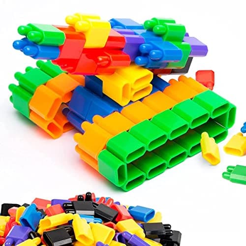 200 PCS Bullet Building Blocks Toy for Kids 3-10 Years | Multicolor Plastic Puzzle Construction Set | Early Education Learning Toy | Creative Building Blocks for Boys & Girls 2