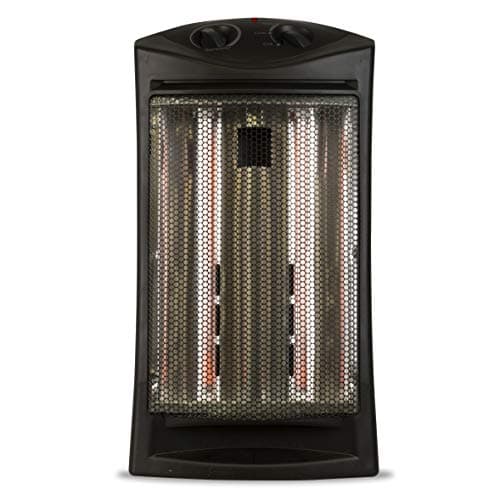 BLACK+DECKER Infrared Radiant Quartz Tower Heater, 1500W Space Heater with Adjustable Thermostat, Portable Heater with 2 Settings, Personal Heater for Home and 2